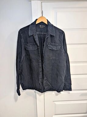 Le 31 Linen Overshirt Jacket Size Large